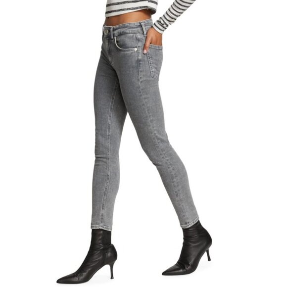 NWT Rag & Bone Cate midrise skinny ankle jeans in gray (Colby) size 29 - Picture 3 of 10